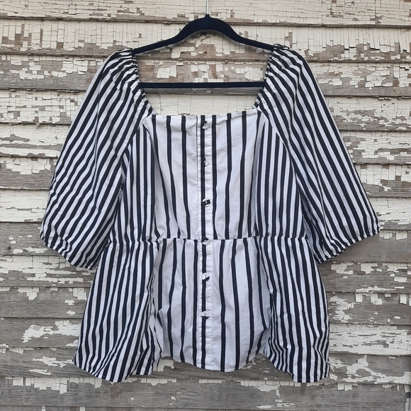 🌟 Lane Bryant striped shirt size 20 - Picture 1 of 6